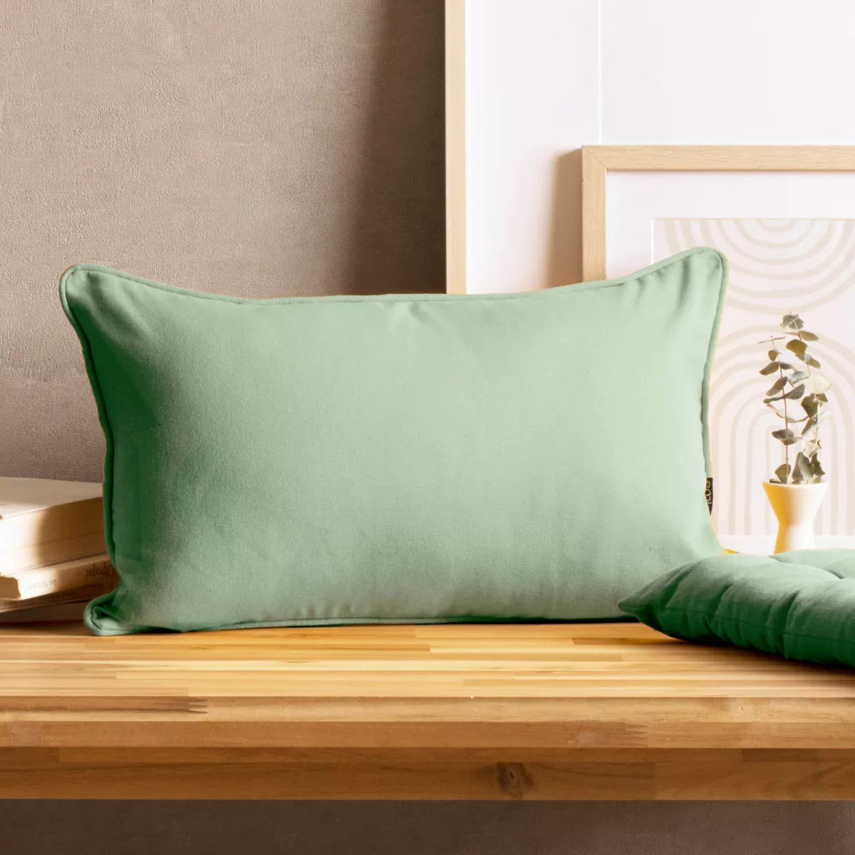 Coussin rectangulaire coton (30 x 50 cm) Pixel Vert menthe
