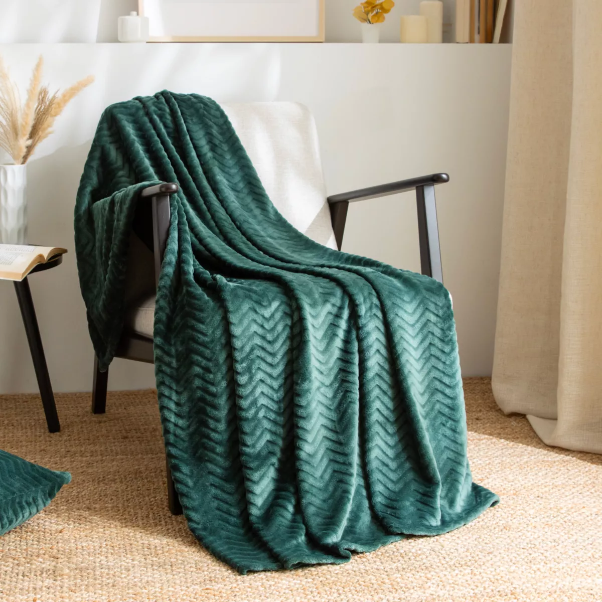 Manta suave en franela (125 x 150 cm) Zag Verde