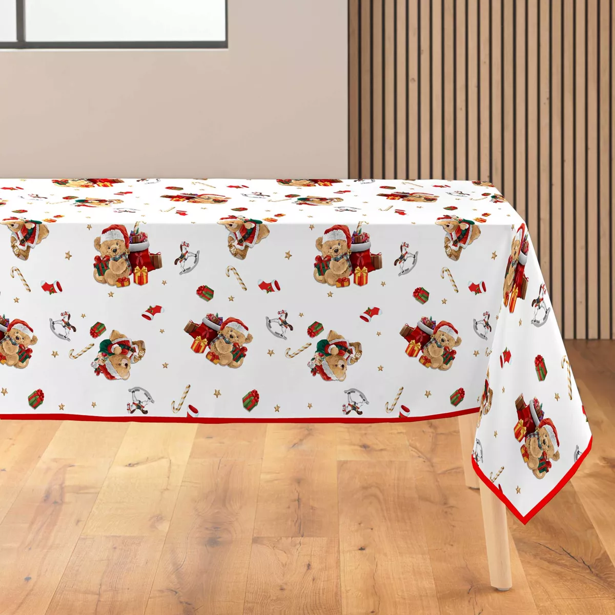 Tovaglia di Natale rettangolare anti macchia (150 x 300 cm) Orsetti