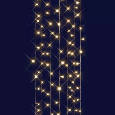 RIDEAU FLICKER 96 LED - 2m x 2m Blanc chaud / Blanc pur