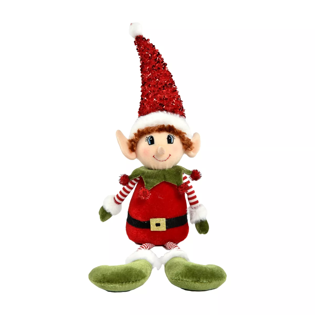 Lutin farceur à asseoir (H20 cm) Pipo en Père Noël