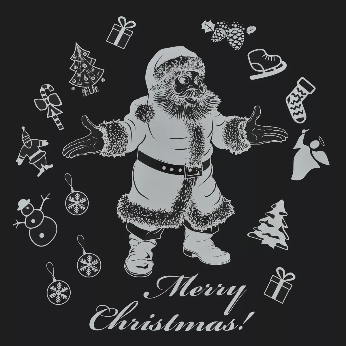 Adesivi di Natale per finestra Merry Christmas