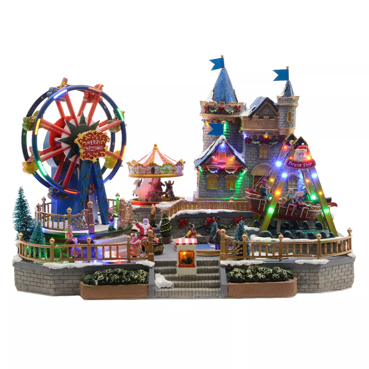 Villaggio di Natale luminoso e musicale Festa