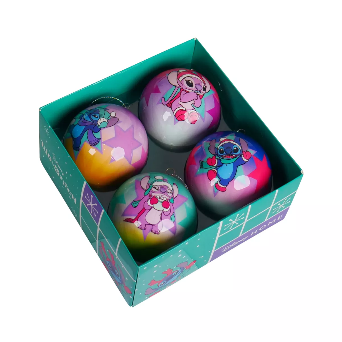 Set von 4 Weihnachtskugeln (D75mm) Disney Stitch