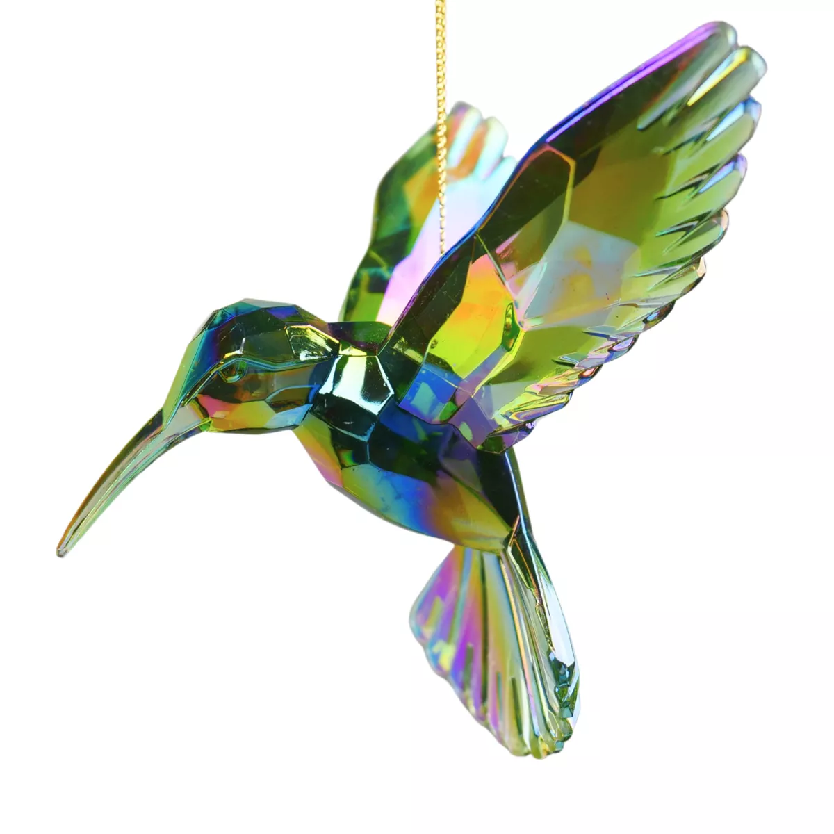 Decorazione da appendere di Natale (H7 cm) Colibrì Glassato Blu