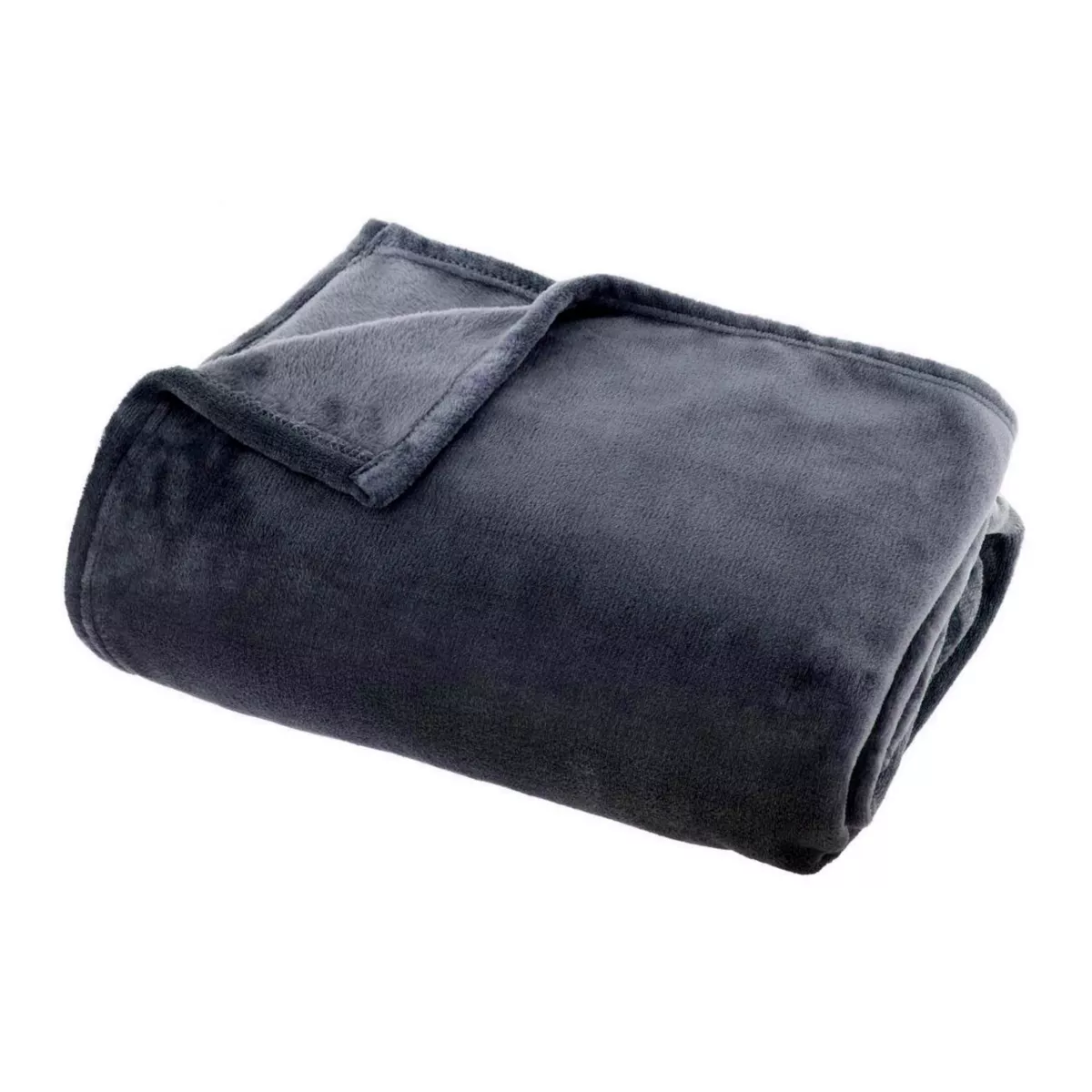 Plaid doux flanelle (125 x 150 cm) Didou Gris anthracite 