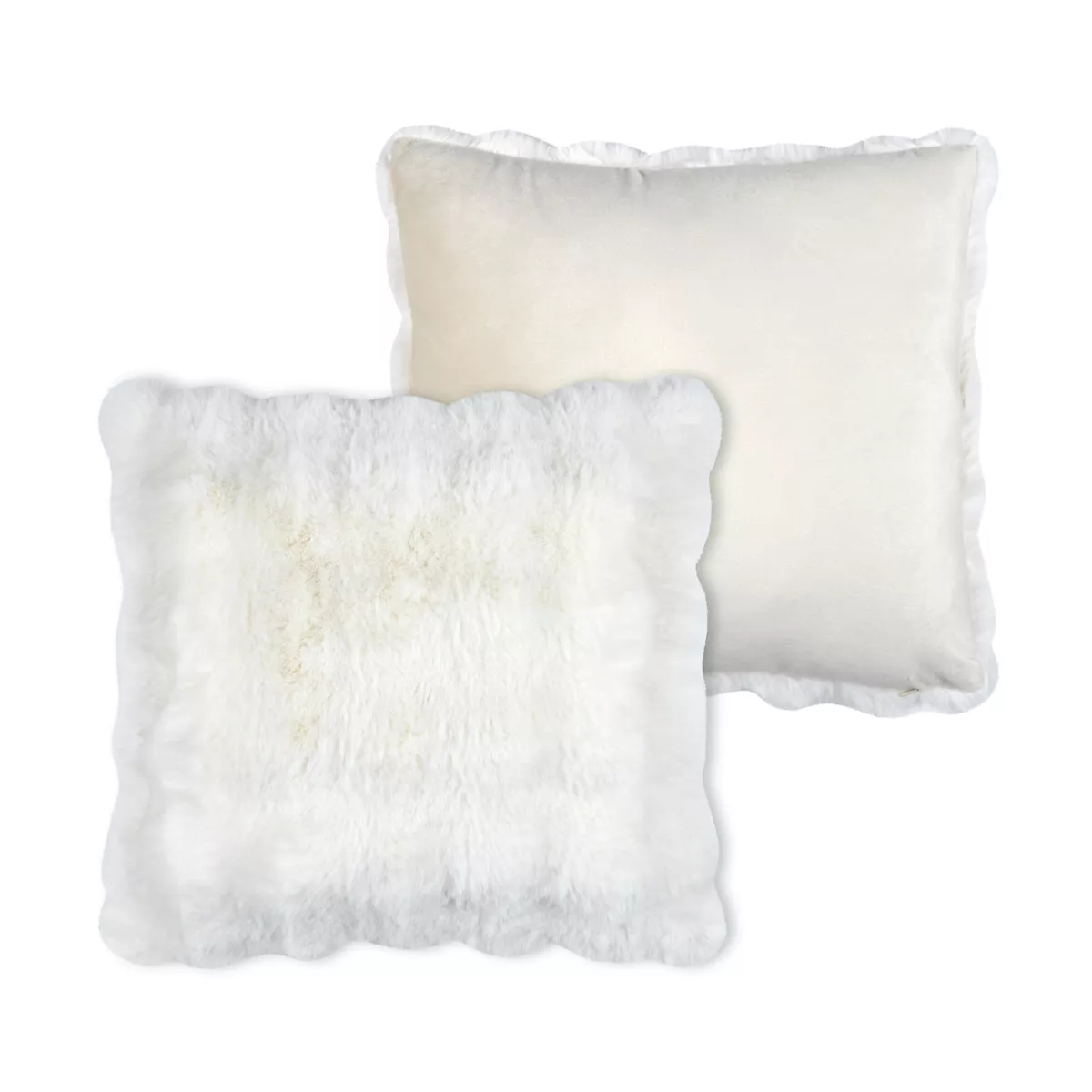 Coussin carré fausse fourrure (45 x 45 cm) Nebraska Ecru