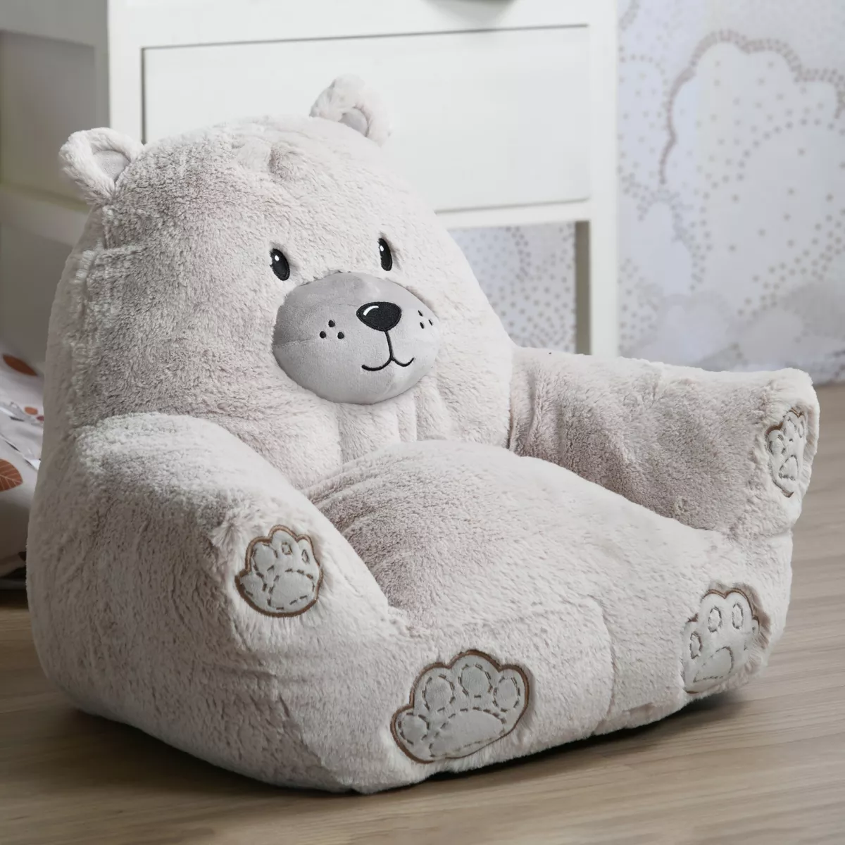 Pouf ourson enfant (45 x 45 cm) Jules Beige
