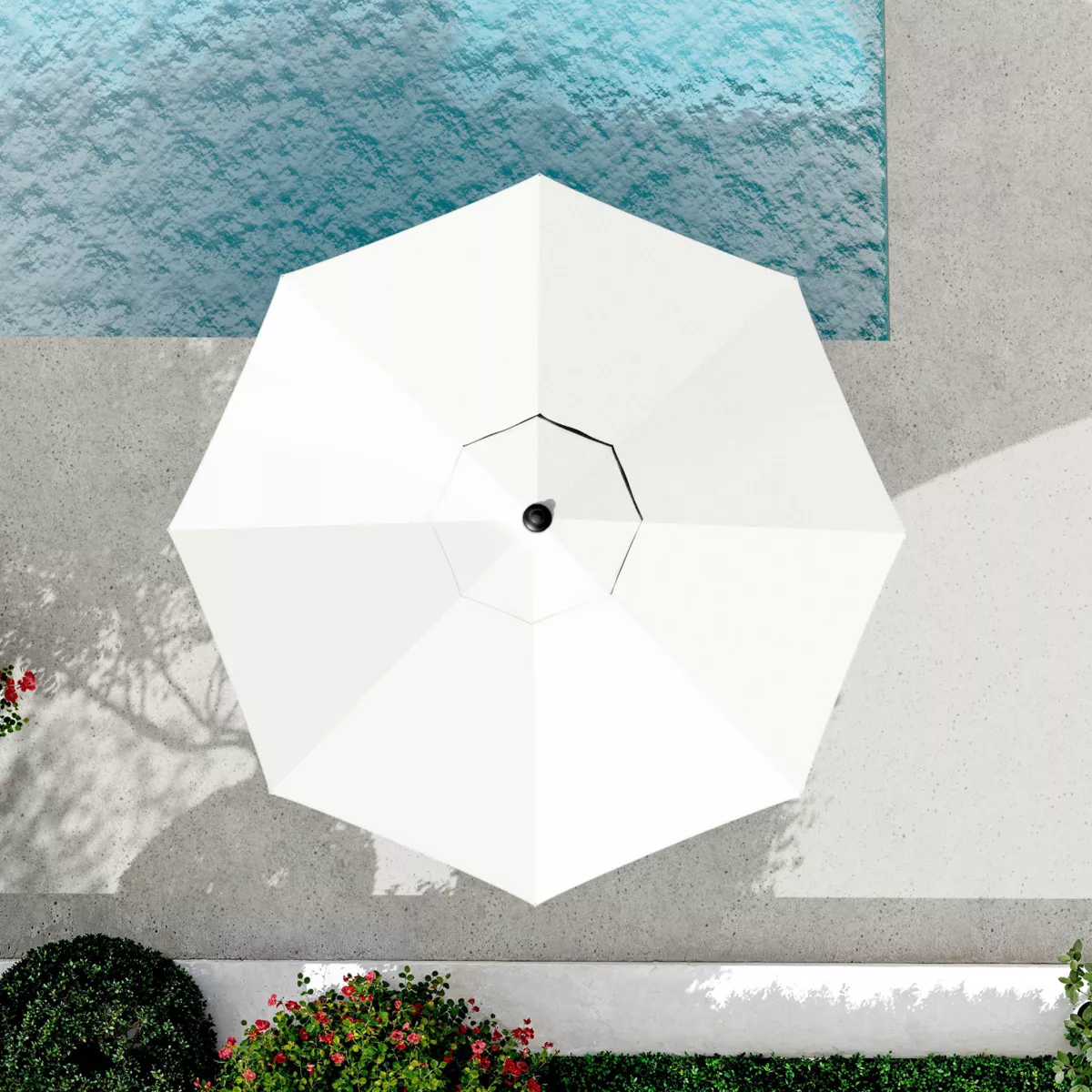 Parasol rond (D3,5 m) Yucatan - Bois et Blanc