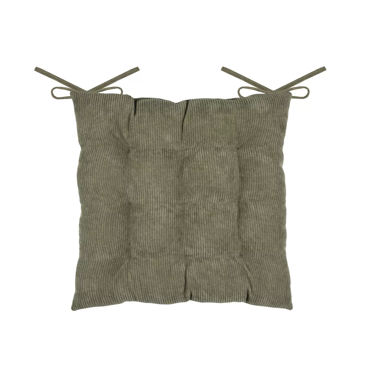 Coussin de chaise carré velours (38 x 38 cm) Dandy Vert kaki