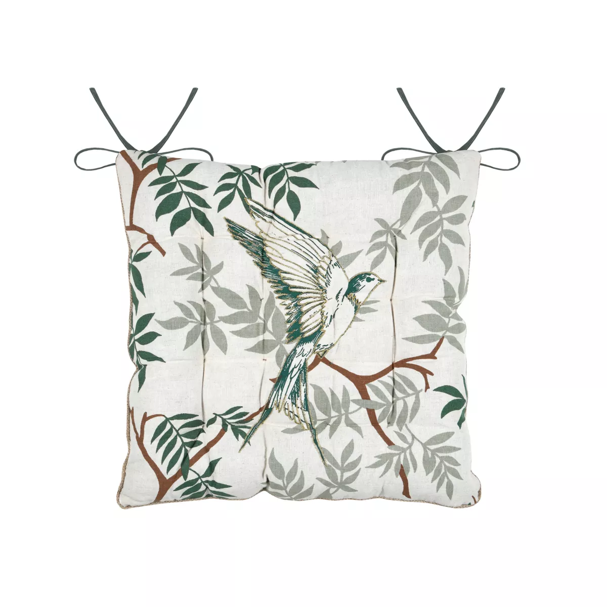 Coussin de chaise carré coton (38 x 38 cm) Botanys Ecru