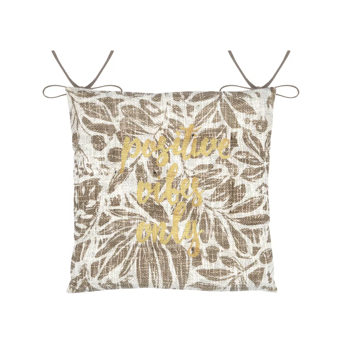 Cojín de silla cuadrado de algodón (38 x 38 cm) Hemera Taupe