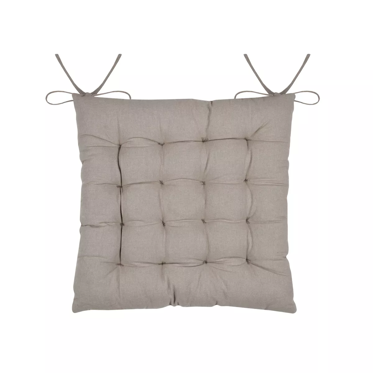 Cojín de silla cuadrado de algodón (38 x 38 cm) Hemera Taupe