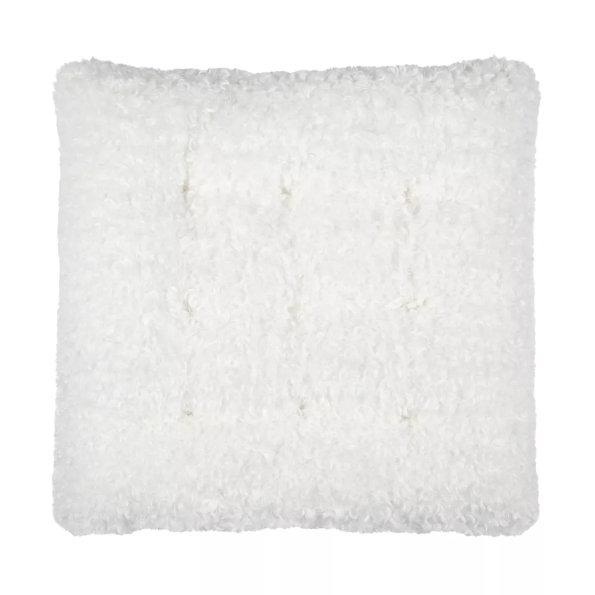 Coussin de chaise carré bouclette (38 x 38 cm) Grignon Ecru