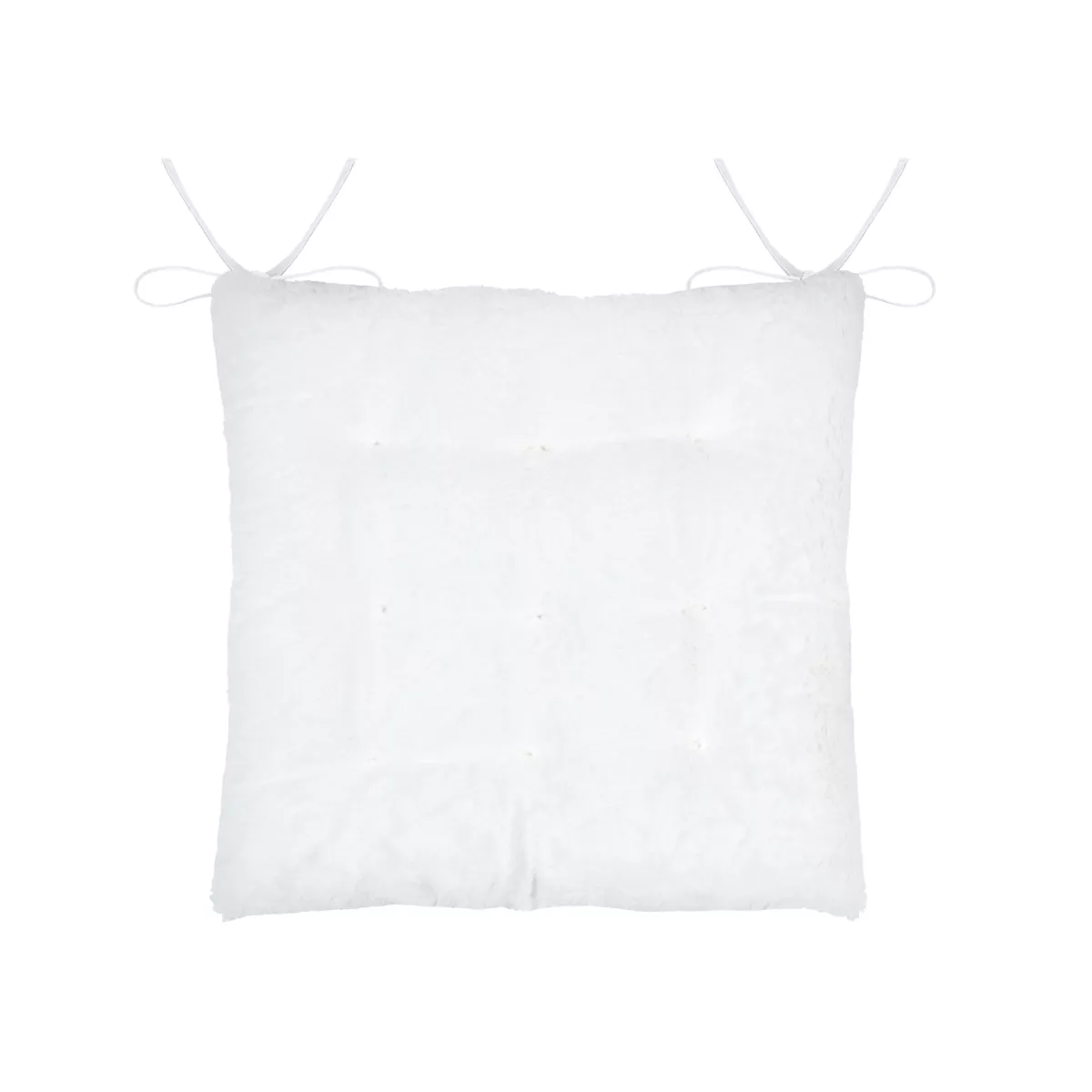 Coussin de chaise carré fausse fourrure (40 x 40 cm) Asgard Blanc