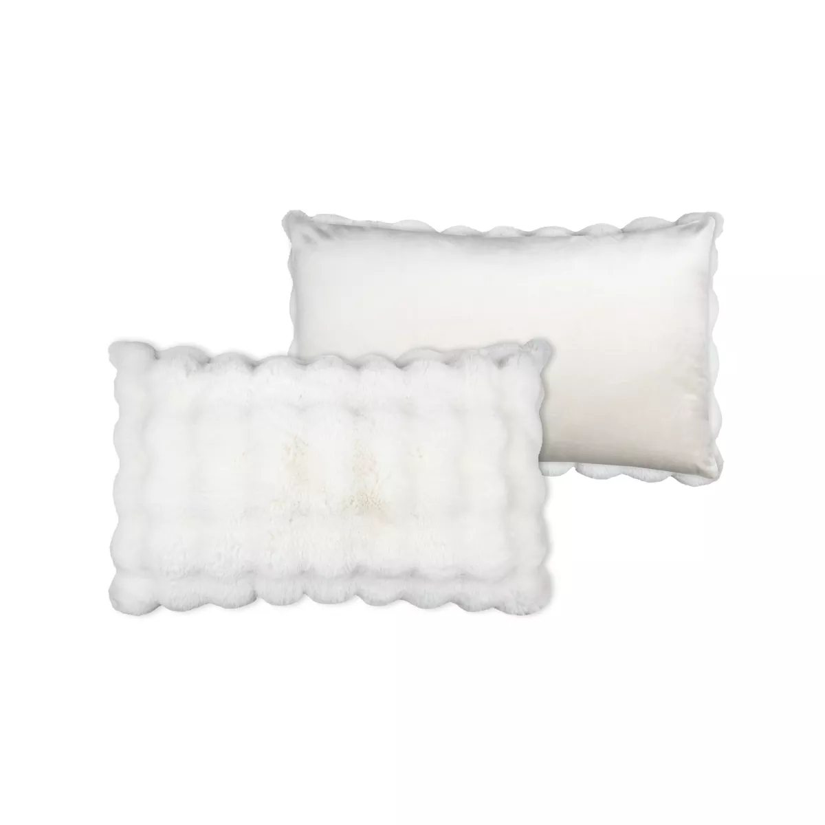Coussin rectangulaire fausse fourrure (50 x 80 cm) Nebraska Ecru