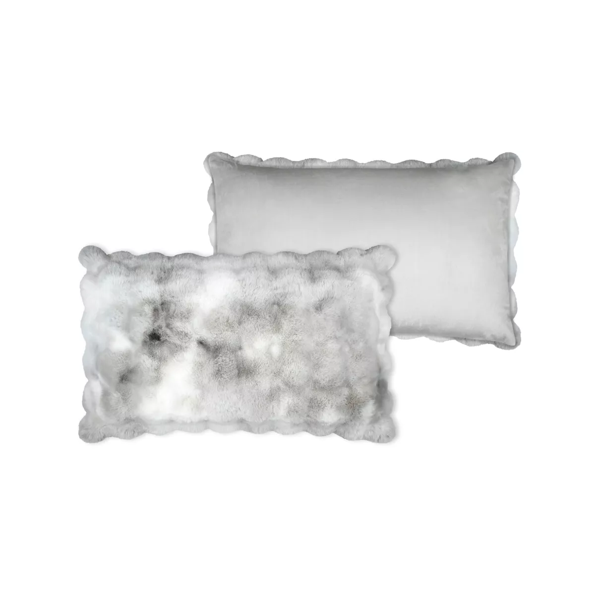 Coussin rectangulaire fausse fourrure (50 x 80 cm) Nebraska Gris perle