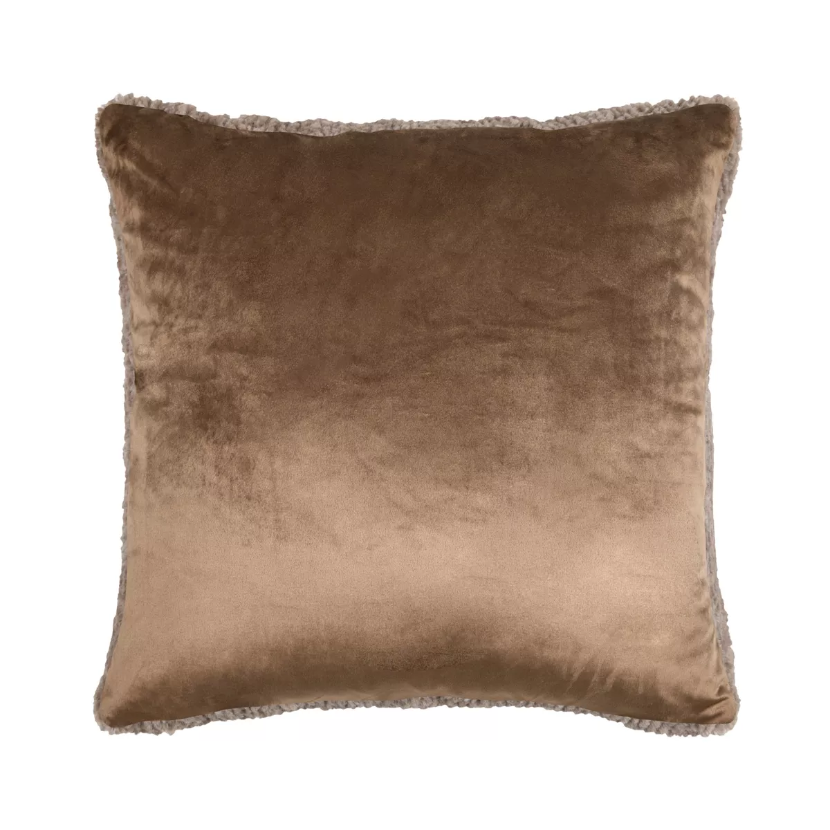 Cuscino quadrato in finta pelliccia (45 x 45 cm) Timmy Tortora