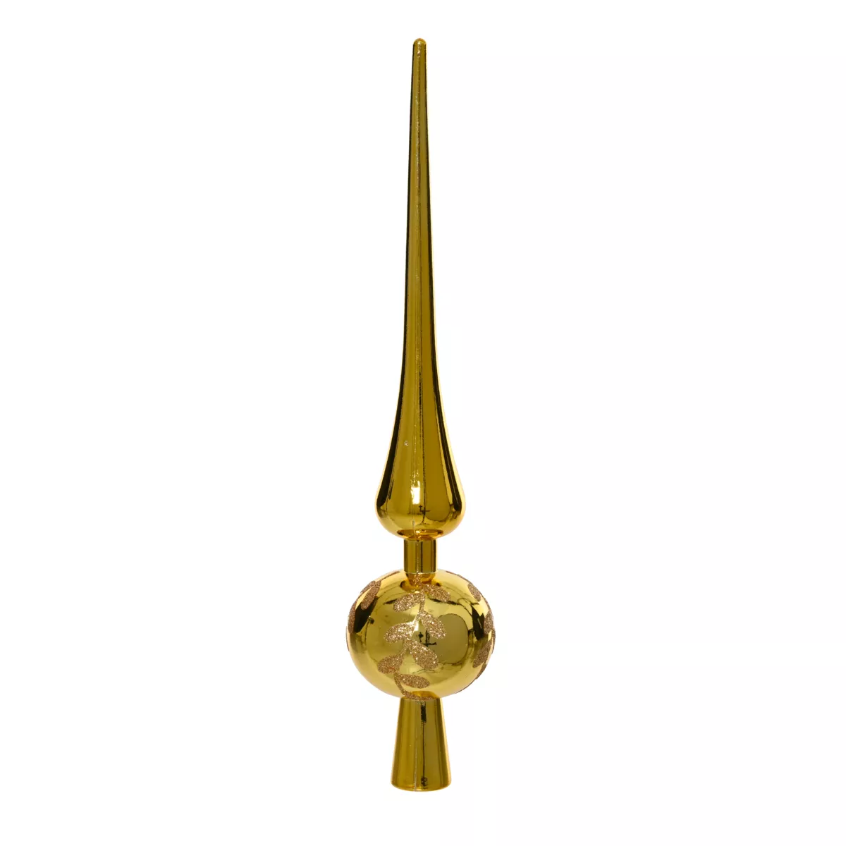Puntale dell'albero Foglia glitterata Oro chiaro