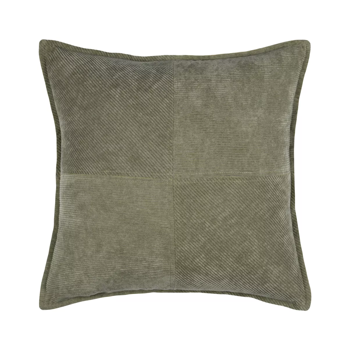 Coussin carré velours (45 x 45 cm) Dandy Vert kaki