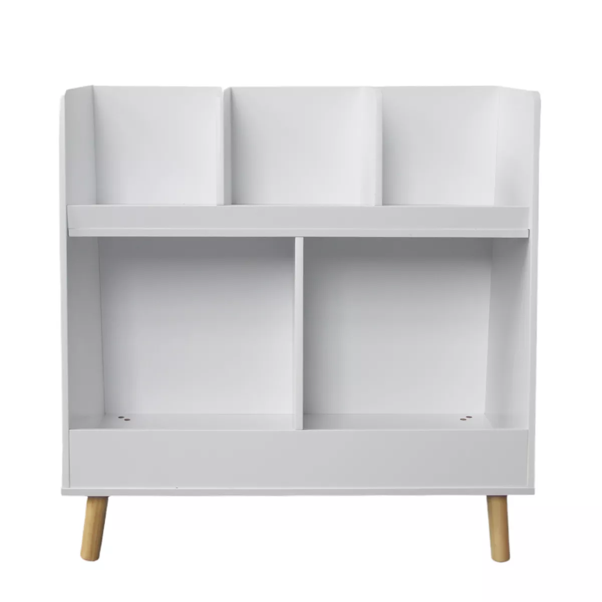 Børneopbevaringsmøbel i træ med 5 rum (H70 cm) Hector Hvid