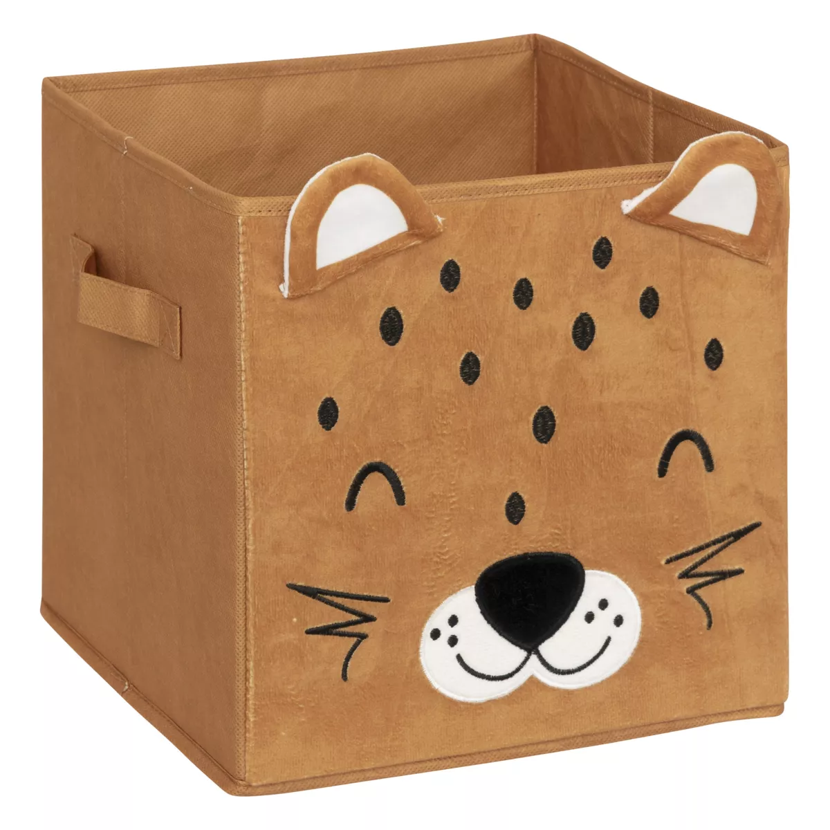 Cesta de almacenamiento plegable de terciopelo para niños (29 x 29 cm) Léo Marrón