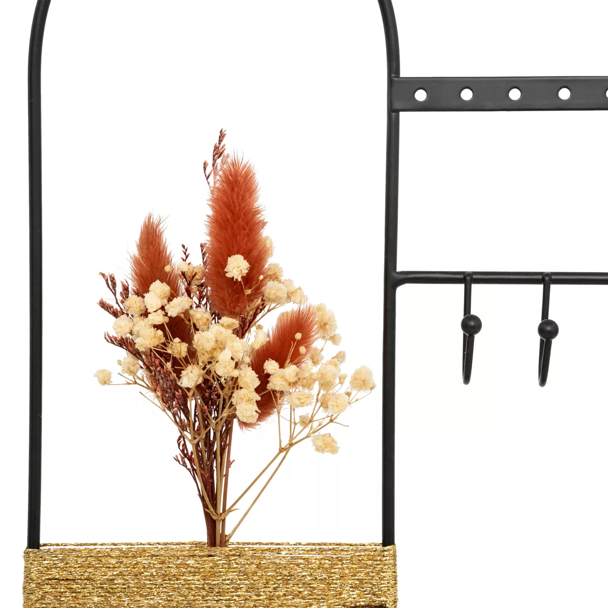 Schmuckhalter Metall- und Holz (H26 cm) Herbst Schwarz