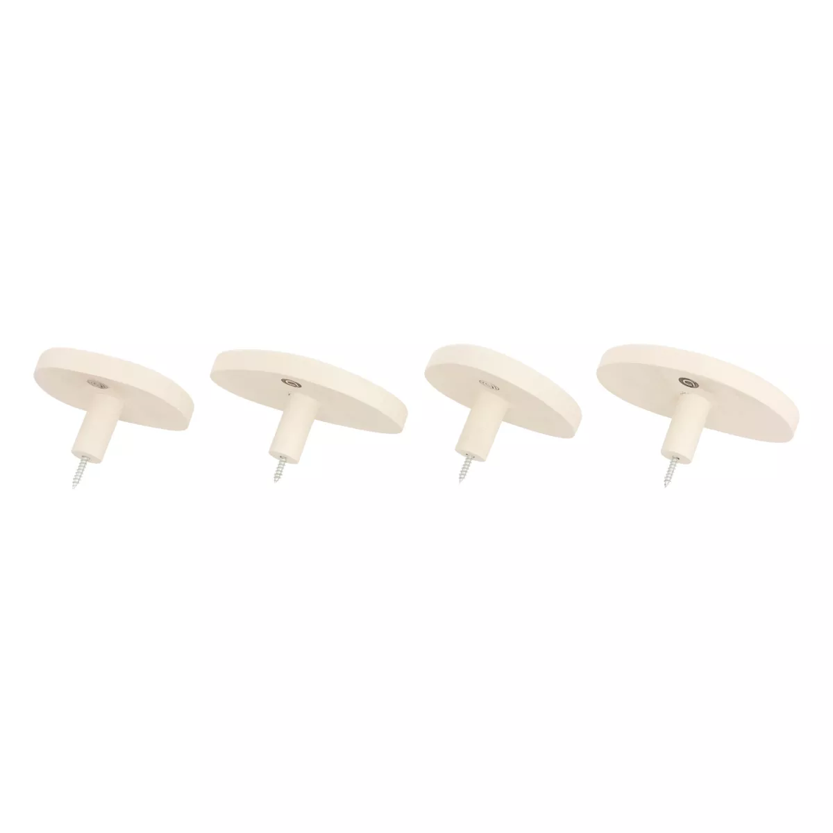 Set di 4 appendiabiti da muro in legno (H10 cm) Karen Avorio
