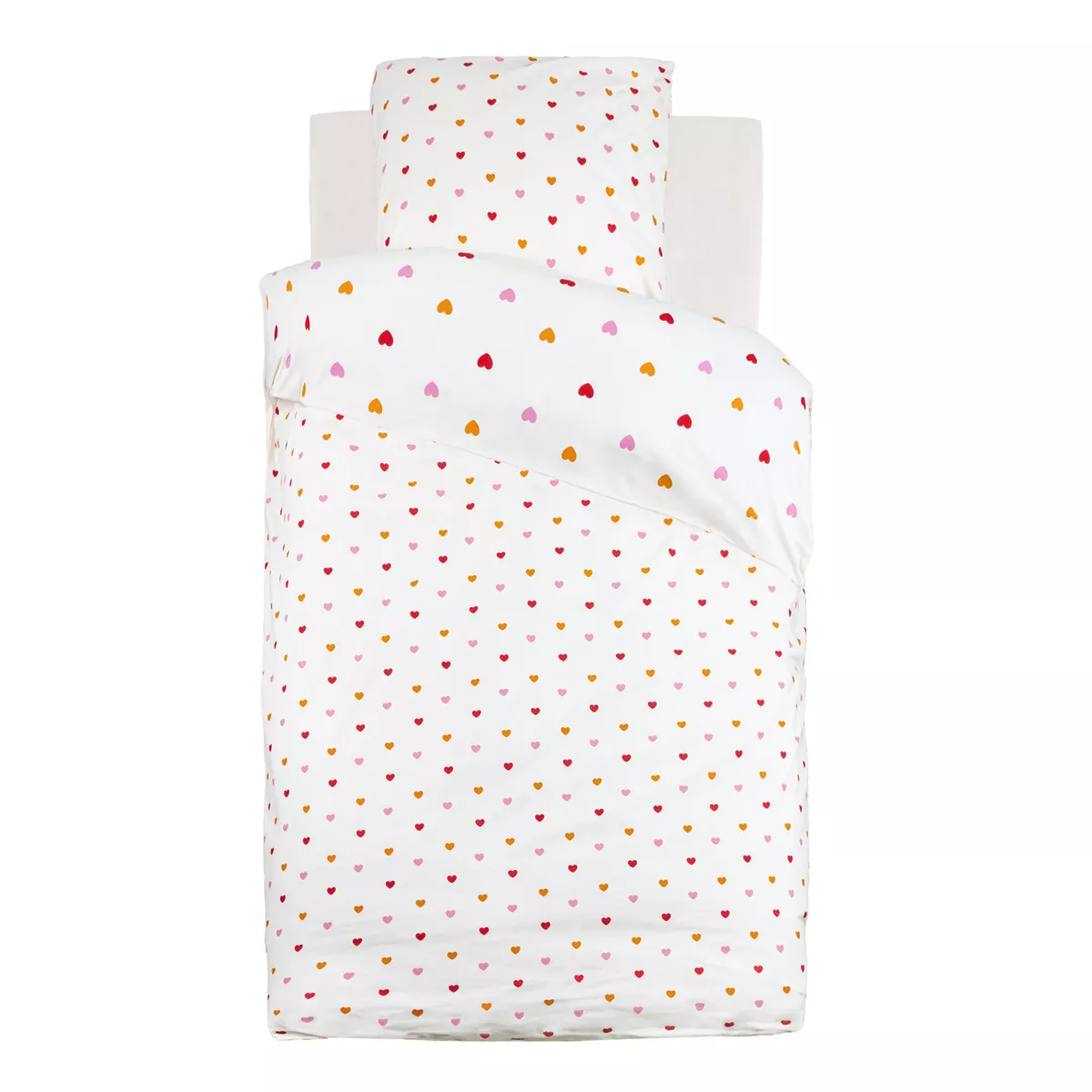 Funda de edredón y una funda de almohada infantil de algodón (140 x 200 cm) Amor Multicolor