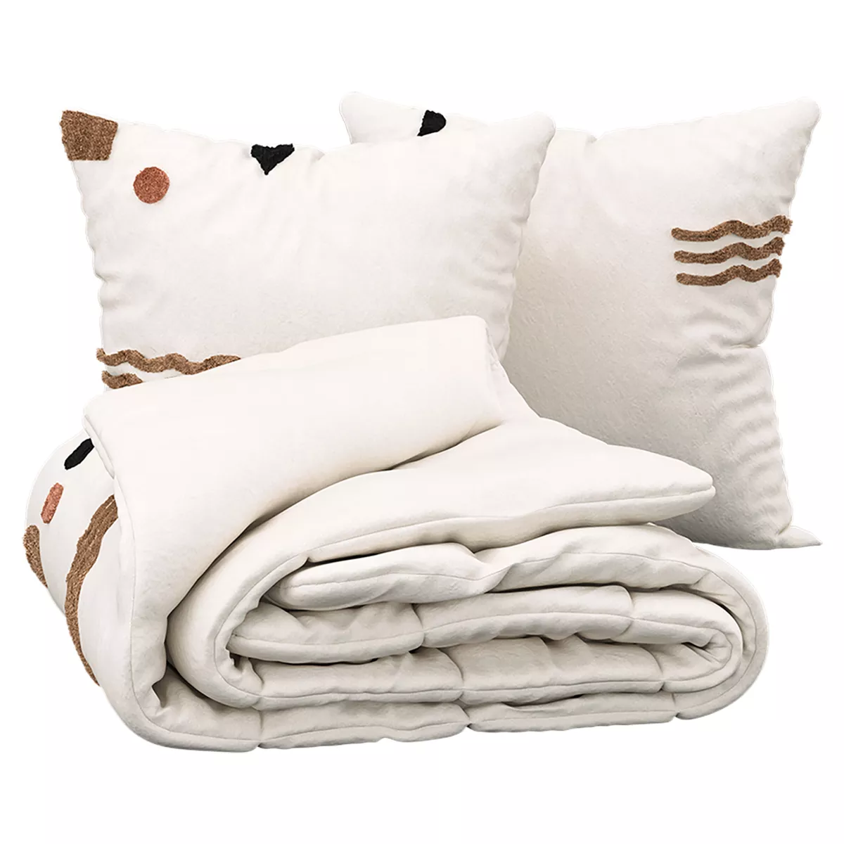 Bettbezug und zwei Kopfkissenbezüge gewaschene Baumwolle (240 x 220 cm) Blik Weiß