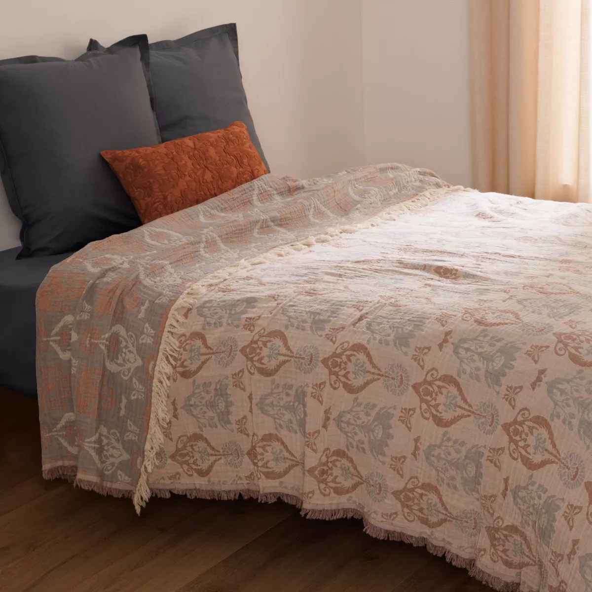 Tagesdecke Baumwolle (240 x 260 cm) Mirohia Blau