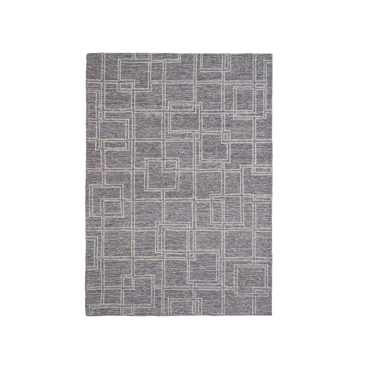 Tappeto rettangolare per soggiorno in lana tafted (160 x 230 cm) Yutoo Grigio