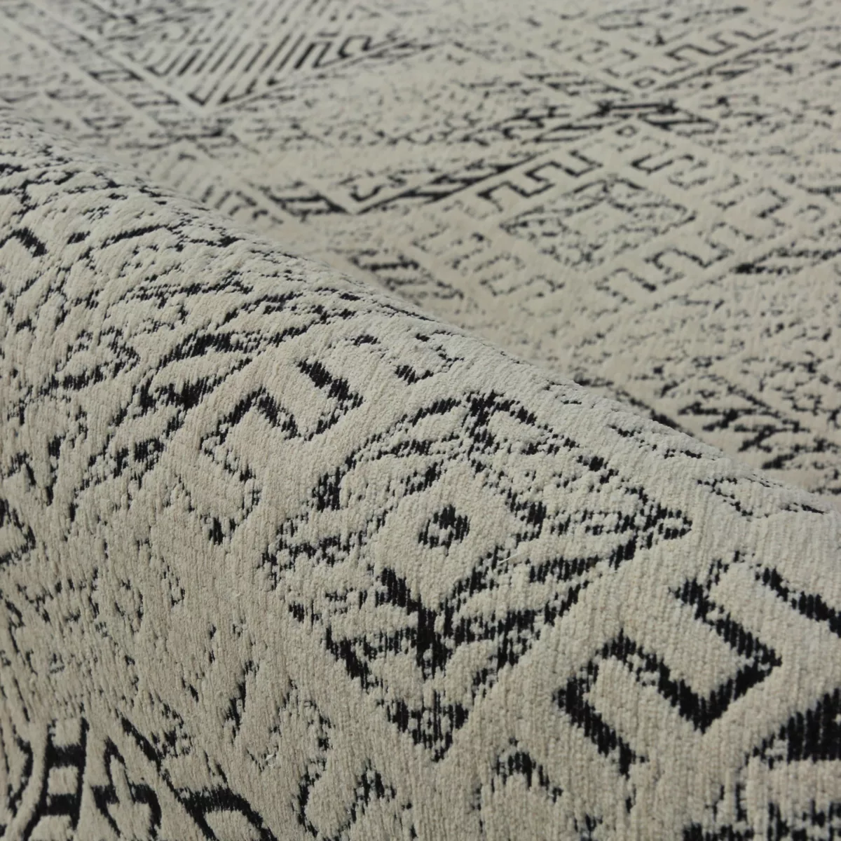 EM - Tapis 160x230 cm jacquard ZAHRA Beige et noir