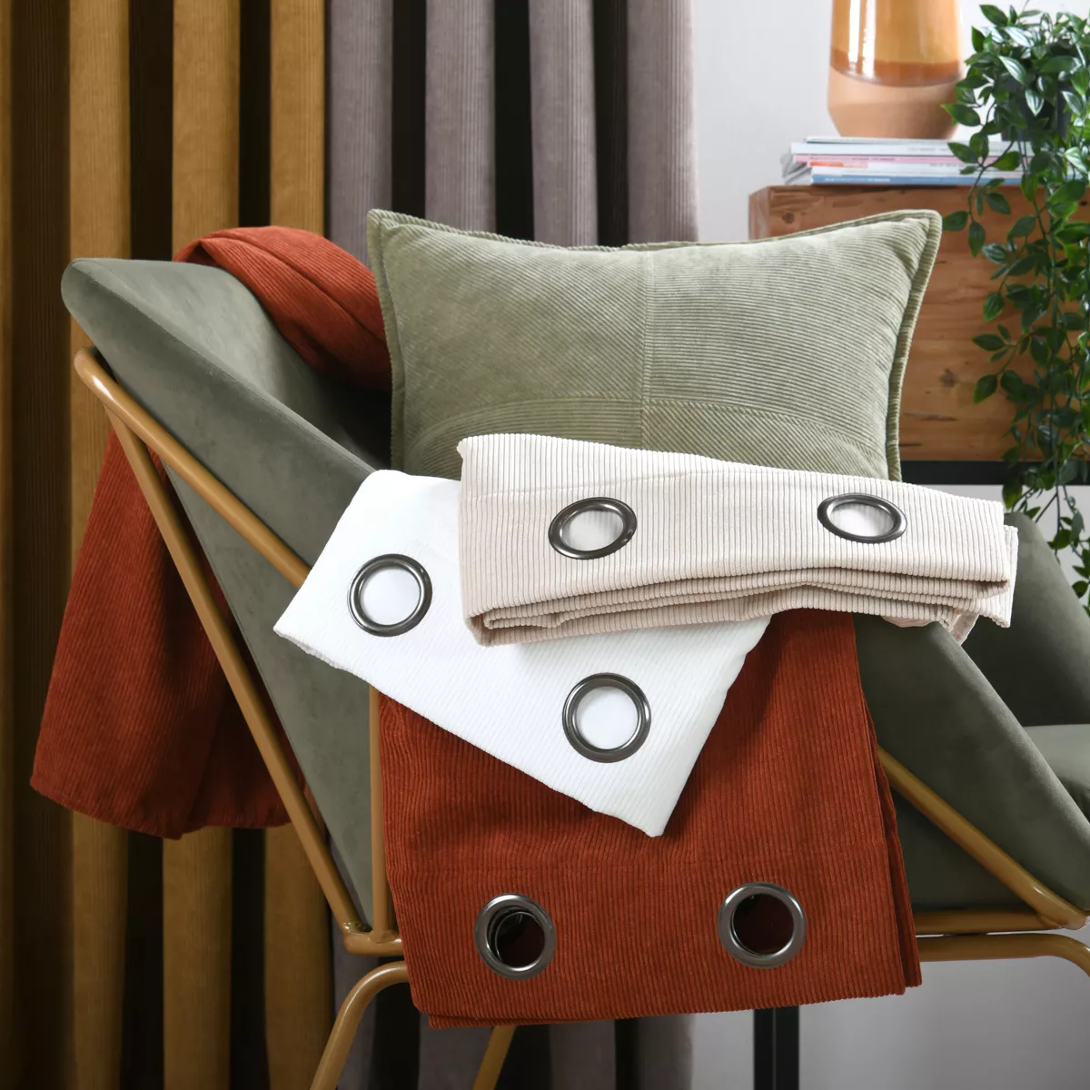 Tenda in velluto (140 x 260 cm) Dandy Ecru