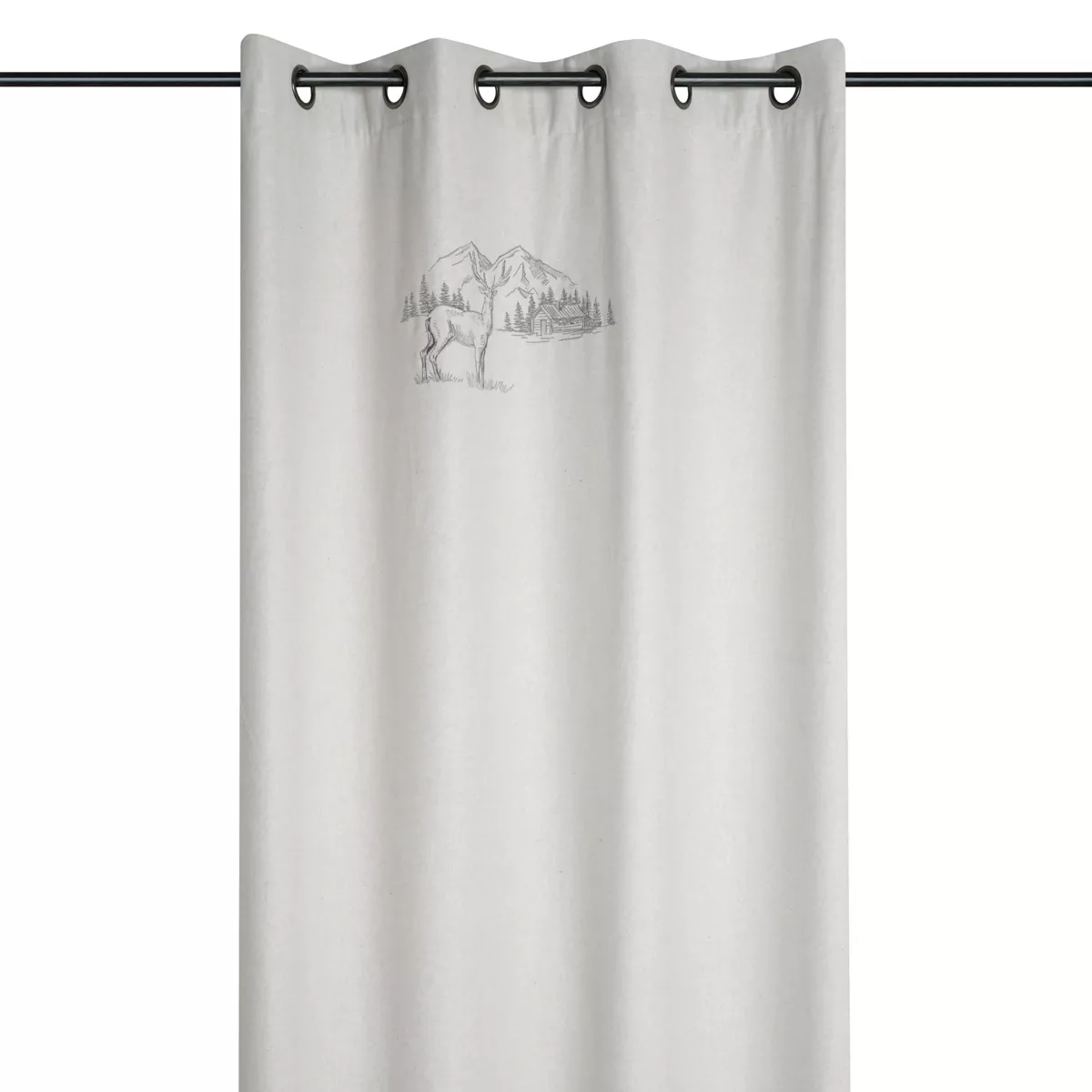 Rideau effet laine (135 x 260 cm) Planay Ecru