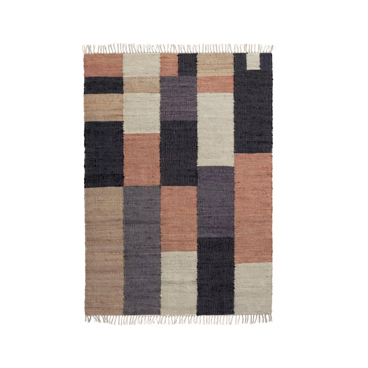 Tapis de salon rectangulaire jute et coton (160 x 230 cm) Freya Multicolore