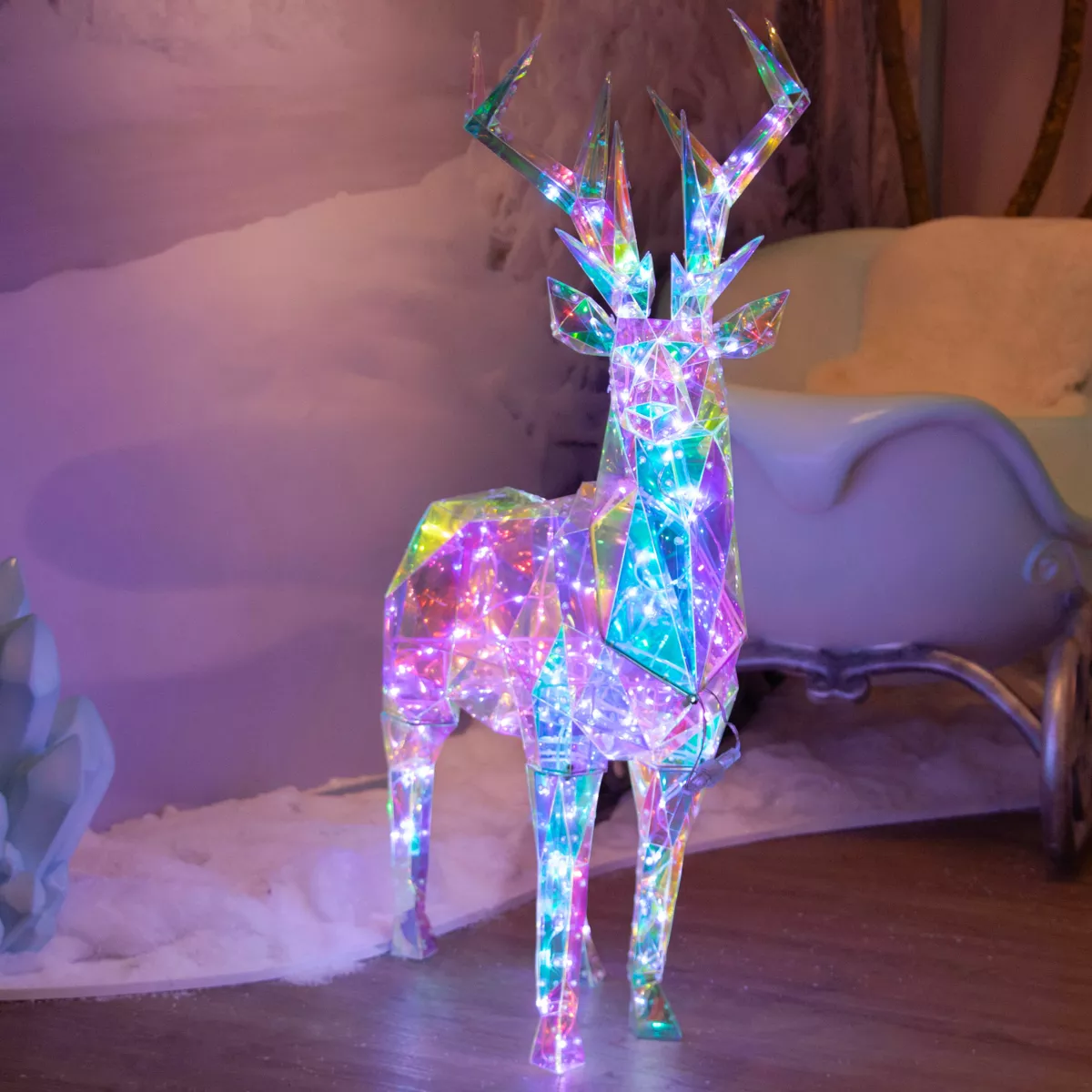 Renna luminosa 90 Micro LED (H90 cm) Bianco ghiaccio freddo