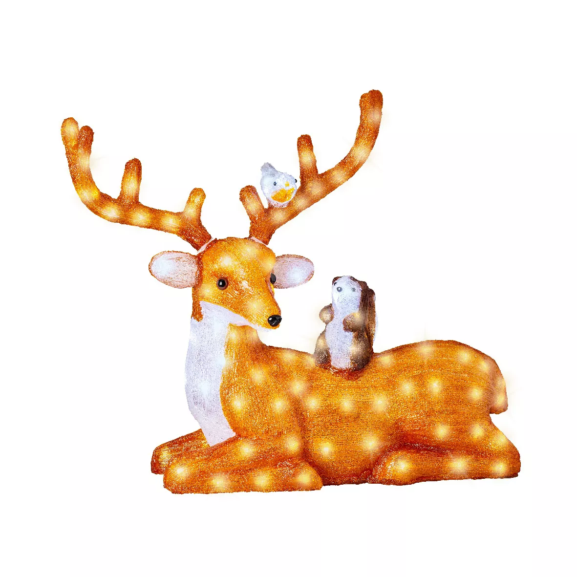 Renne lumineux et ses amis 140 LED (H66 cm) Blanc chaud