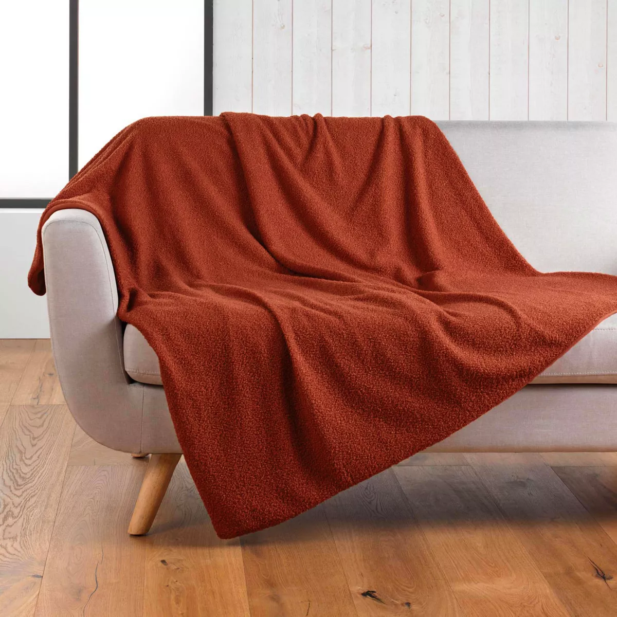 Plaid bouclette (125 x 150 cm) Wooly Terracotta