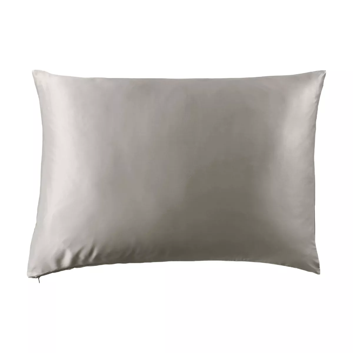 Taie d'oreiller rectangulaire soie de mûrier (50 x 80 cm) Mizuki Gris clair