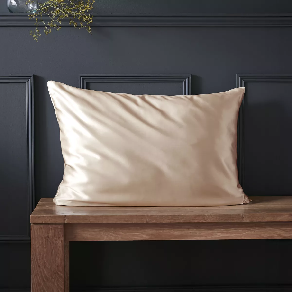 Taie d'oreiller rectangulaire soie de mûrier (50 x 70 cm) Mizuki Beige pampa