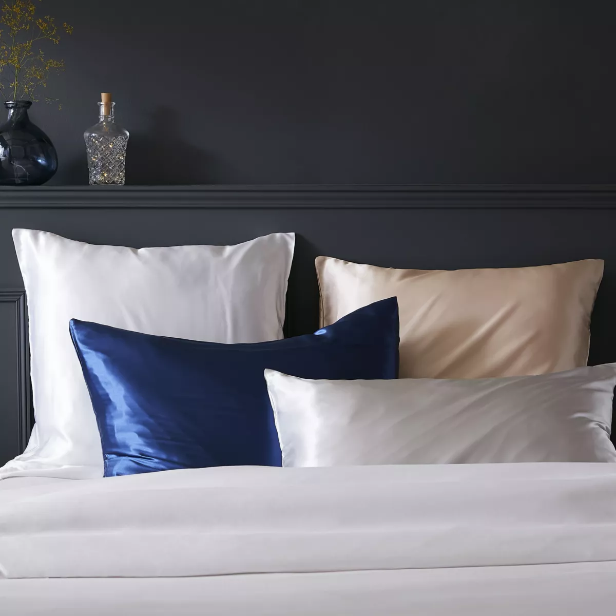 Taie d'oreiller rectangulaire soie de mûrier (50 x 70 cm) Mizuki Blanche