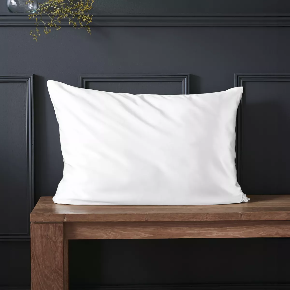 Taie d'oreiller rectangulaire soie de mûrier (50 x 70 cm) Mizuki Blanche