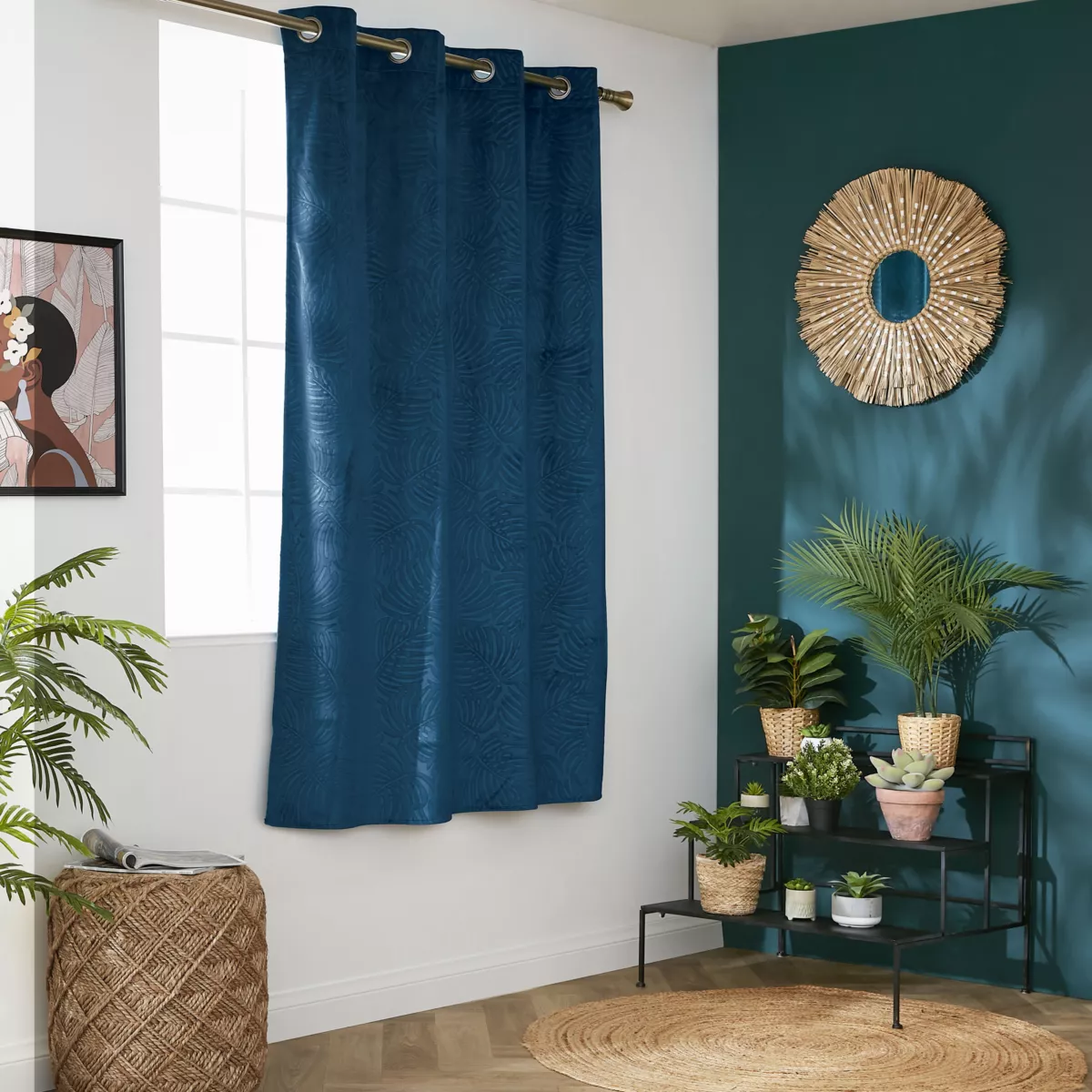 Verdunkelungsvorhang Samt (140 x 180 cm) Fern Marineblau