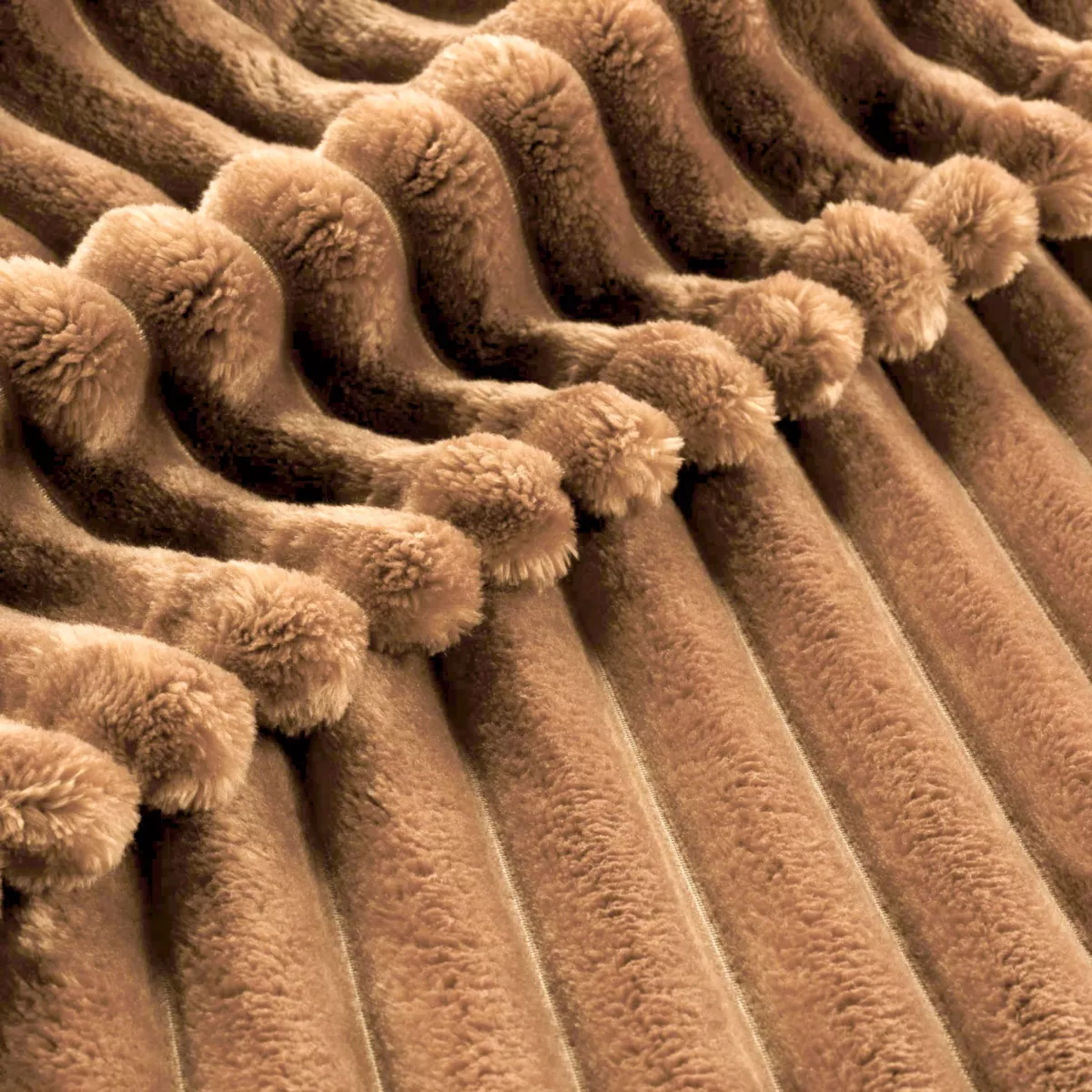 Housse de coussin carrée flanelle (40 x 40 cm) Dune Camel