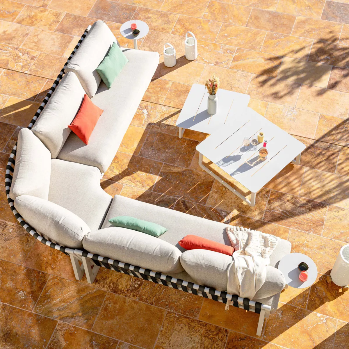 Salon de jardin Long Beach Blanc - 7 places 6