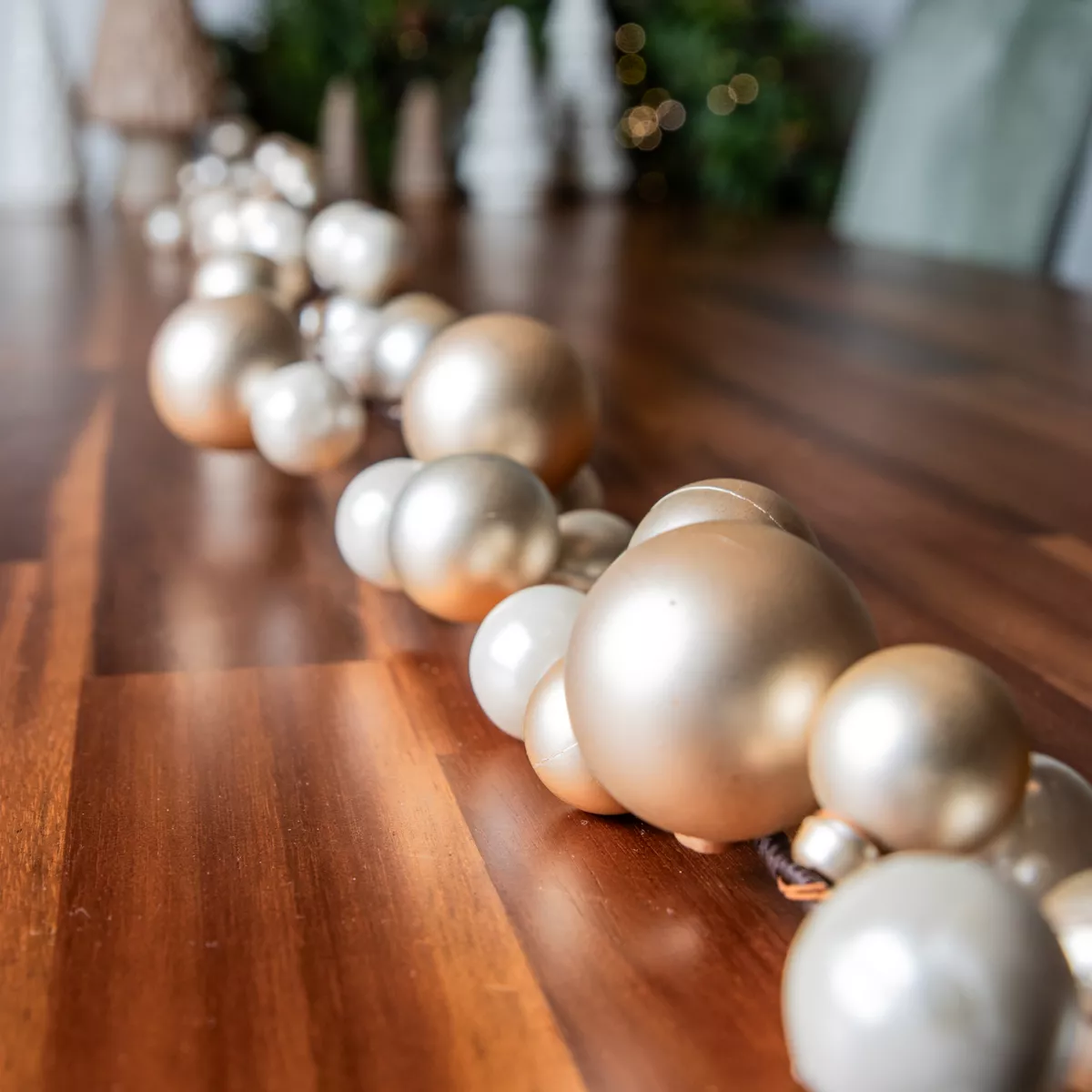 Guirnalda de Navidad (180 cm) Bolas de Navidad Perla