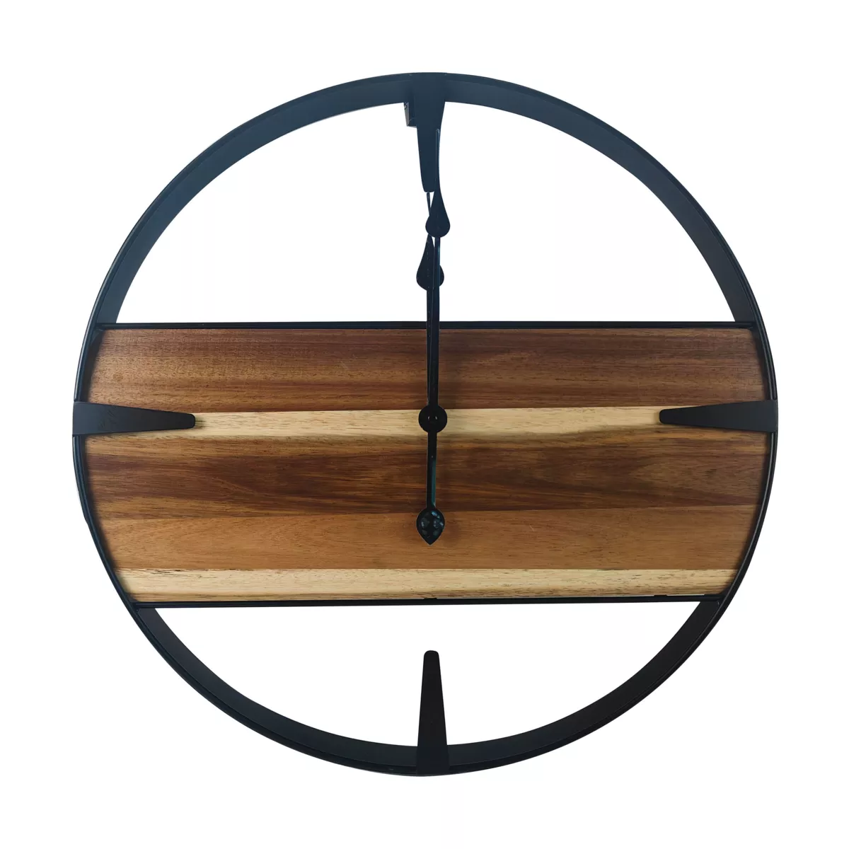 Orologio da parete legno e metallo (D57 cm) Nya Nero