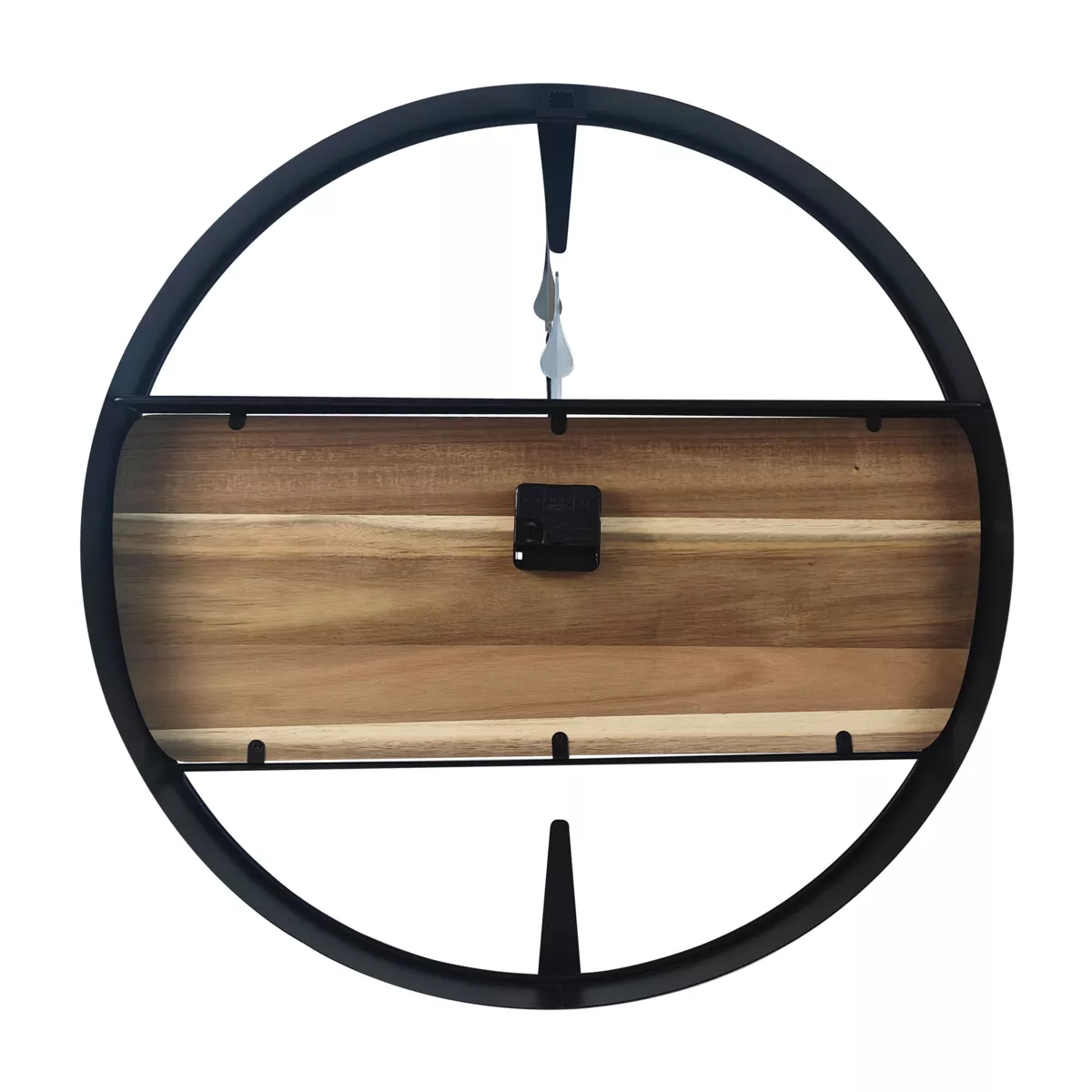 Horloge murale bois et métal (D57 cm) Nya Noire