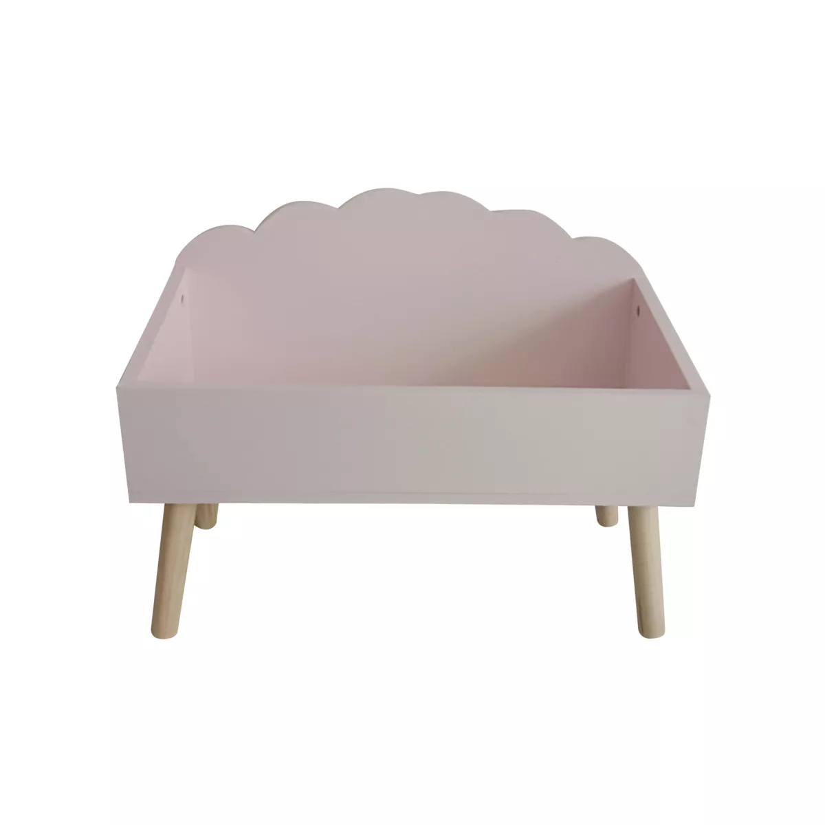 Spielzeugkiste aus Holz für Kinder (H45 cm) Cloudy Rosa